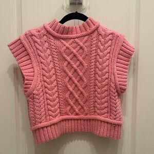 Zara pink cable knit sweater top size Small